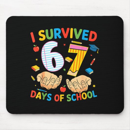 I Survived 67 Days Of School Cool Teacher Design Mousepad (Vorne)