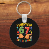 I Survived 67 Days Of School Cool Teacher Design Schlüsselanhänger (Vorderseite)