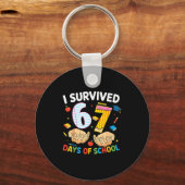 I Survived 67 Days Of School Cool Teacher Design  Schlüsselanhänger (Vorderseite)