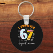 I Survived 67 Days Of School Cool Teacher Design  Schlüsselanhänger (Vorderseite)