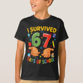 I Survived 67 Days Of School Cool Teacher Design T-Shirt (Vorderseite)