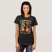 I Survived 67 Days Of School Cool Teacher Design  T-Shirt (Vorne ganz)