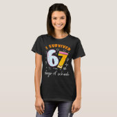 I Survived 67 Days Of School Cool Teacher Design  T-Shirt (Vorne ganz)