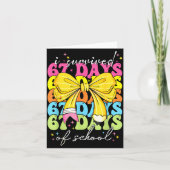 I Survived 67 Days Of School Coquette Bow Student  Karte (Vorderseite)