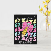 I Survived 67 Days Of School Coquette Bow Student Karte (Gelbe Blume)