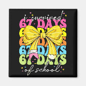 I Survived 67 Days Of School Coquette Bow Student  Magnet (Vorne)
