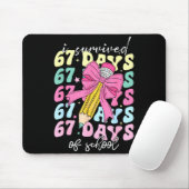 I Survived 67 Days Of School Coquette Bow Student  Mousepad (Mit Mouse)