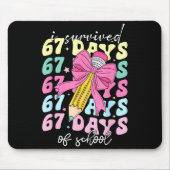 I Survived 67 Days Of School Coquette Bow Student  Mousepad (Vorne)
