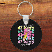 I Survived 67 Days Of School Coquette Bow Student  Schlüsselanhänger (Vorderseite)