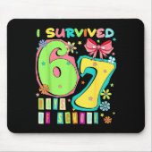 I Survived 67 Days Of School Coquette Bow Teachers Mousepad (Vorne)