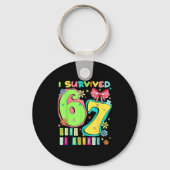 I Survived 67 Days Of School Coquette Bow Teachers Schlüsselanhänger (Vorderseite)