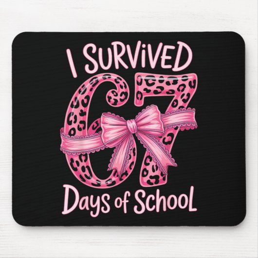 I Survived 67 Days Of School Coquette Girls Women  Mousepad (Vorne)