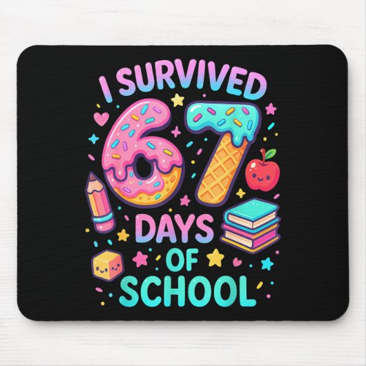 I Survived 67 Days Of School Cute Kid Six Seven Ce Mousepad (Vorne)