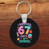 I Survived 67 Days Of School Cute Kid Six Seven Ce Schlüsselanhänger (Vorderseite)