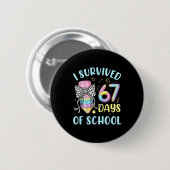 I Survived 67 Days Of School Cute Pastel Pencil Bo Button (Vorne & Hinten)