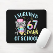 I Survived 67 Days Of School Cute Pastel Pencil Bo Mousepad (Mit Mouse)