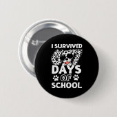 I Survived 67 Days Of School Dabbing Dalmatian Dog Button (Vorne & Hinten)