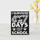 I Survived 67 Days Of School Dabbing Dalmatian Dog Karte (Gelbe Blume)