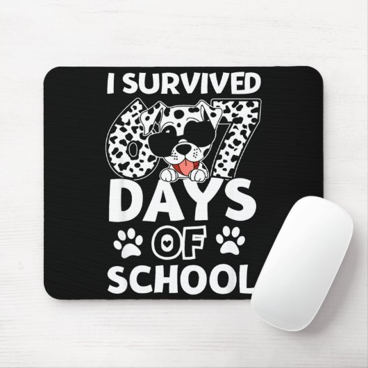 I Survived 67 Days Of School Dabbing Dalmatian Dog Mousepad (Mit Mouse)