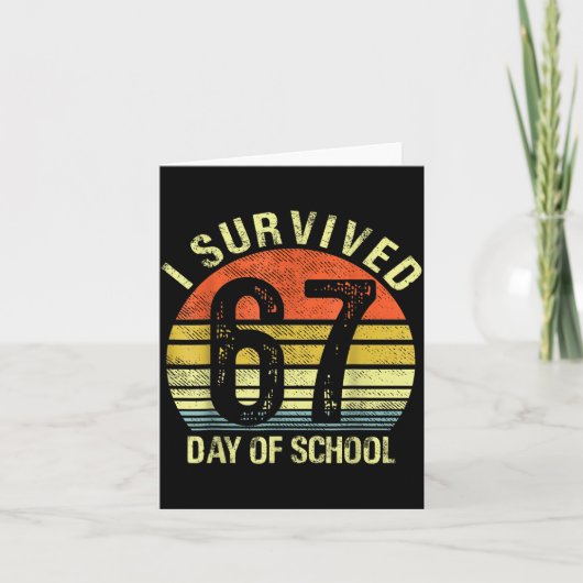 I Survived 67 Days Of School Dabbing Six Seven Mem Karte (Vorderseite)