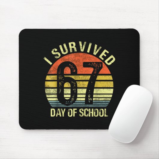 I Survived 67 Days Of School Dabbing Six Seven Mem Mousepad (Mit Mouse)