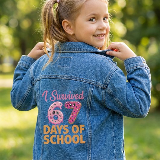 I Survived 67 Days of School Donut Funny Kids Jeansjacke