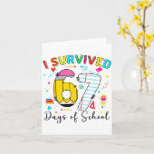 I Survived 67 Days Of School Fun Meme Six Seven 6- Karte (Gelbe Blume)