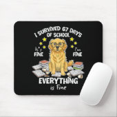 I Survived 67 Days Of School Funny 67 Golden Retri Mousepad (Mit Mouse)