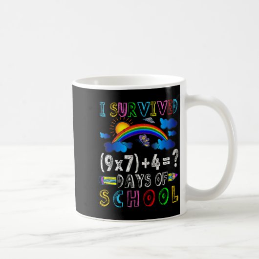 I Survived 67 Days Of School Funny 67 Meme Math Te Kaffeetasse (Rechts)
