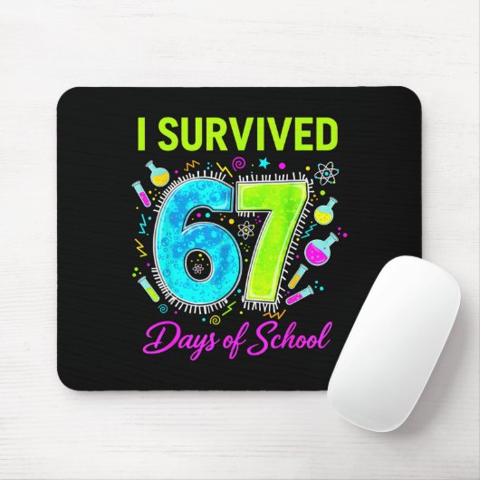 I Survived 67 Days Of School Funny 67 Meme Science Mousepad (Mit Mouse)