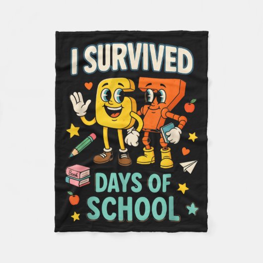 I Survived 67 Days Of School Funny 67 Meme Teacher Fleecedecke (Vorderseite)