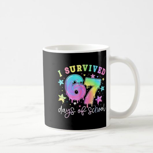 I Survived 67 Days Of School Funny 67 Meme Teacher Kaffeetasse (Rechts)