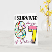 I Survived 67 Days Of School Funny 67 Meme Teacher Karte (Gelbe Blume)