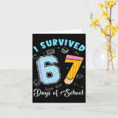 I Survived 67 Days Of School Funny 67 Meme Teacher Karte (Gelbe Blume)