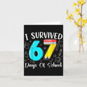 I Survived 67 Days Of School Funny 67 Meme Teacher Karte (Gelbe Blume)