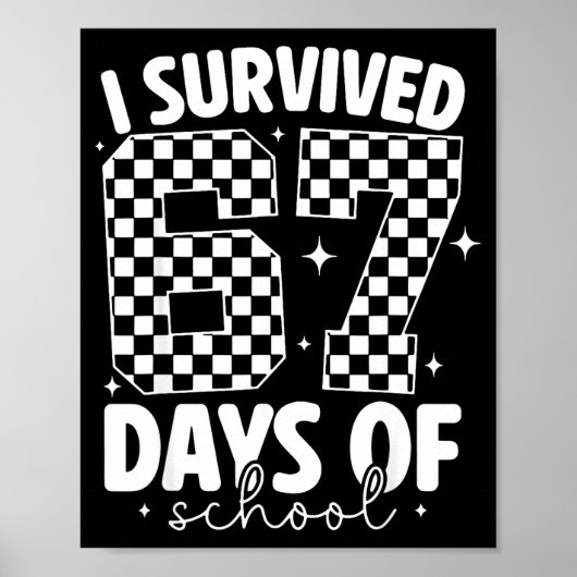 I Survived 67 Days Of School Funny 67 Meme Teacher Poster (Vorne)