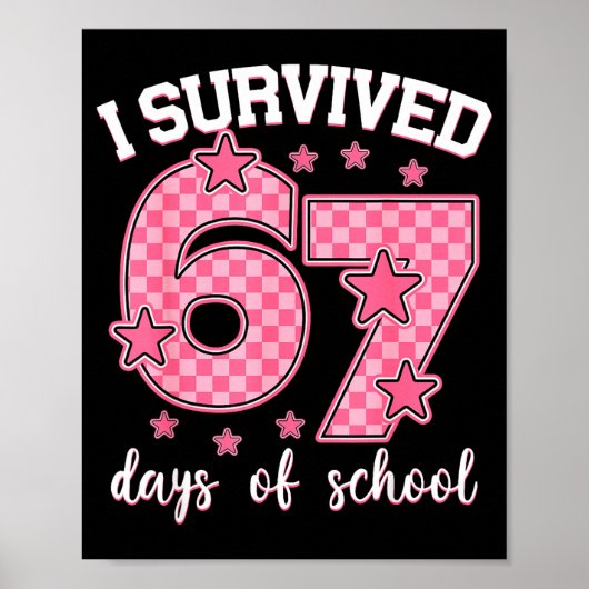 I Survived 67 Days Of School Funny 67 Meme Teacher Poster (Vorne)