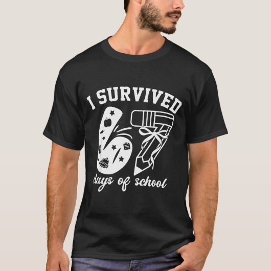 I Survived 67 Days Of School Funny 67 Meme Teacher T-Shirt (Vorderseite)