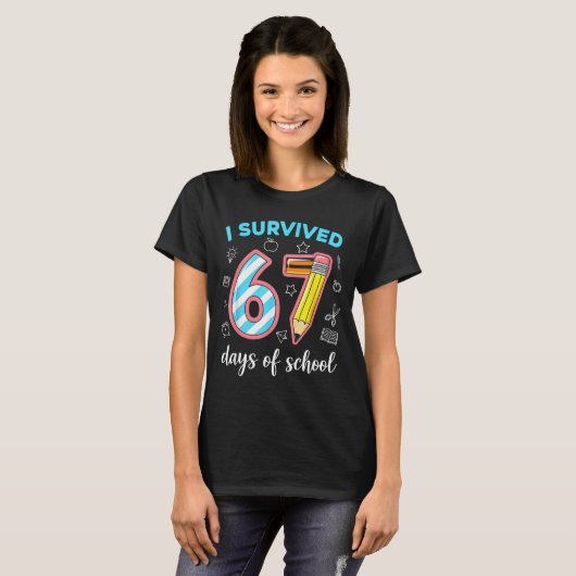 I Survived 67 Days Of School Funny 67 Meme Teacher T-Shirt (Vorne ganz)