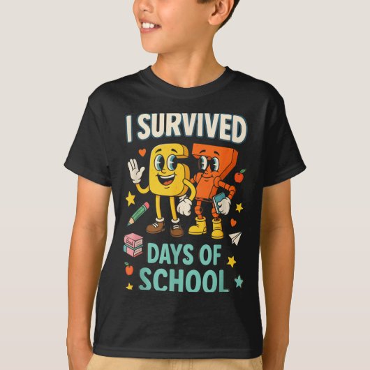I Survived 67 Days Of School Funny 67 Meme Teacher T-Shirt (Vorderseite)