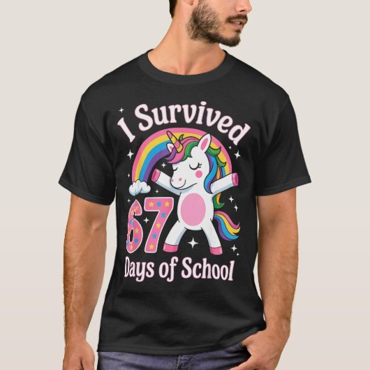 I Survived 67 Days Of School Funny 67 Teachers Kid T-Shirt (Vorderseite)