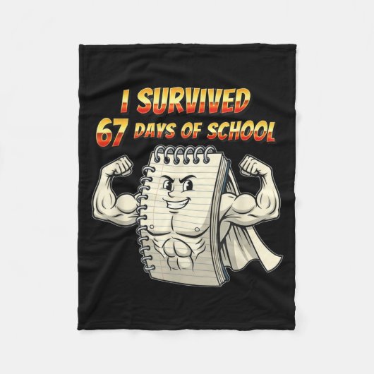 I Survived 67 Days Of School Funny 67 Teachers Stu Fleecedecke (Vorderseite)