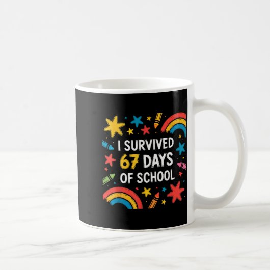 I Survived 67 Days Of School Funny 67 Teachers Stu Kaffeetasse (Rechts)