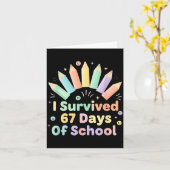 I Survived 67 Days Of School Funny 67 Teachers Stu Karte (Gelbe Blume)