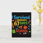 I Survived 67 Days Of School Funny 67 Teachers Stu Karte (Gelbe Blume)