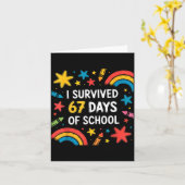 I Survived 67 Days Of School Funny 67 Teachers Stu Karte (Gelbe Blume)