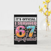 I Survived 67 Days Of School Funny 67 Teachers Stu Karte (Gelbe Blume)