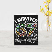I Survived 67 Days Of School Funny 67 Teachers Stu Karte (Gelbe Blume)