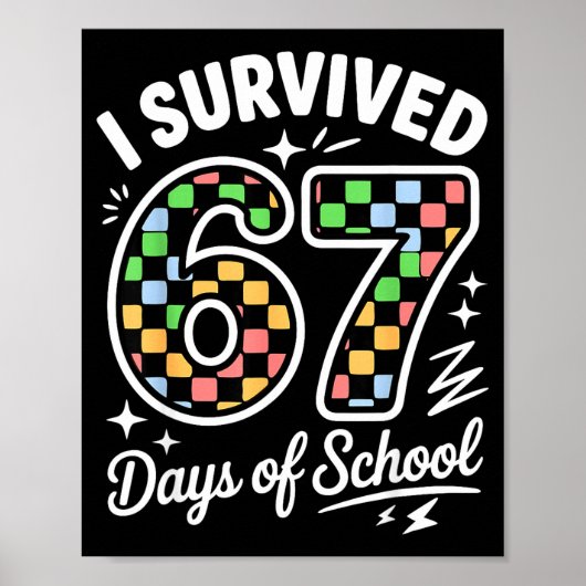 I Survived 67 Days Of School Funny 67 Teachers Stu Poster (Vorne)