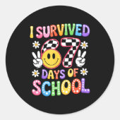 I Survived 67 Days Of School Funny 67 Teachers Stu Runder Aufkleber (Vorderseite)
